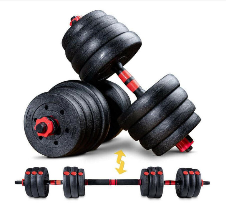 Virtufit Lot 2 Haltères Réglables Vinyle 14-28kg - Kit Musculation Complet Avec Disques